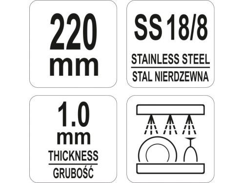 YATO YG-02732 GASTRO Inox spagetti fogó 220 mm