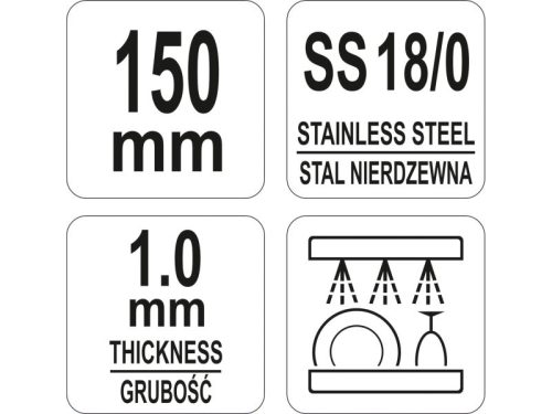 YATO YG-02733 GASTRO Inox cukorcsipesz 150 mm