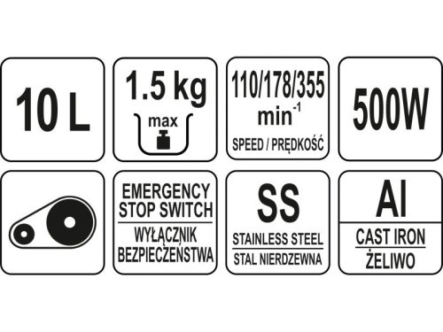 YATO YG-03025 GASTRO Tálas mixer 10 liter 500 W