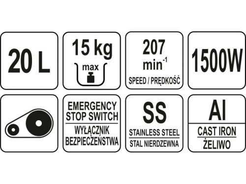 YATO YG-03060 GASTRO Dagasztógép 20 liter 1100 W
