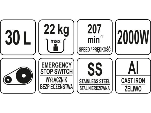 YATO YG-03063 GASTRO Dagasztógép 30 liter 1500 W