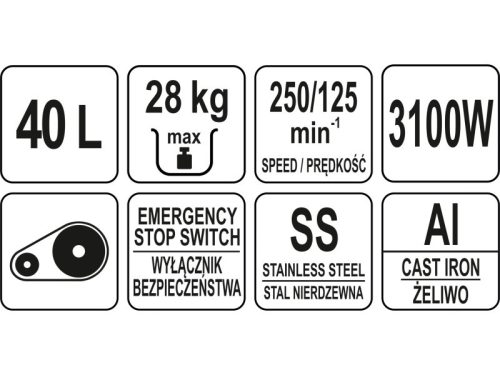 YATO YG-03065 GASTRO Dagasztógép 40 liter 2 sebességes 3100 W 380 V