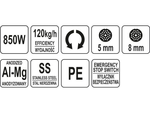 YATO YG-03232 GASTRO Húsdaráló 1100 W 220 kg / óra
