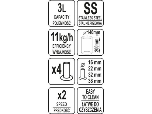 YATO YG-03350 GASTRO Kolbásztöltő 3 liter inox