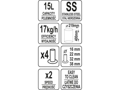 YATO YG-03380 GASTRO Kolbásztöltő 15 liter inox
