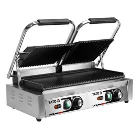   YATO YG-04560 GASTRO Dupla kontakt grill 580 mm 3600 W bordázott sütőlap