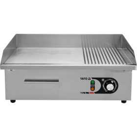  YATO YG-04586 GASTRO Grill 550 mm 3000 W lapos és bordázott sütőlap