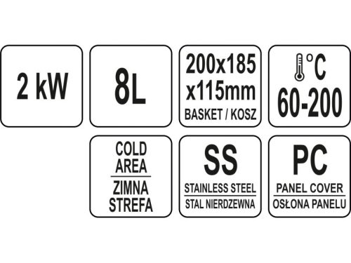 YATO YG-04609 GASTRO Asztali olajsütő 5 liter 2000 W
