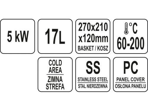 YATO YG-04617 GASTRO Asztali olajsütő 11 liter 5000 W