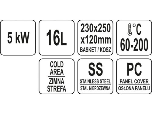 YATO YG-04636 GASTRO Olajsütő 11,5 liter 5000 W