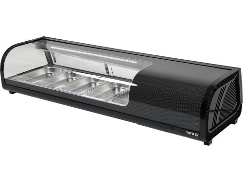 YATO YG-05001 Hűtött vitrin fekete 5X1/3 GN 1350X420X295mm