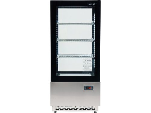 YATO YG-05060 Hűtött vitrin fekete-ezüst 78L 430x390x980mm
