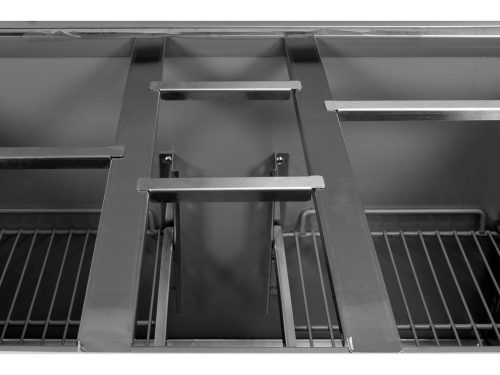 YATO YG-05262 Kétajtós rozsdamentes hűtőasztal rozsdamentes fedéllel 240L 900x700x876mm