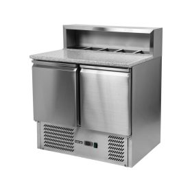   YATO YG-05275 Kétajtós rozsdamentes hűtőasztal bővített gránit munkapúlttal 240L 900x700x1075mm