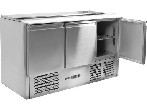 YATO YG-05290 Háromajtós rozsdamentes hűtőasztal rozsdamentes fedéllel 700-as széria 368L 1365x700x876mm