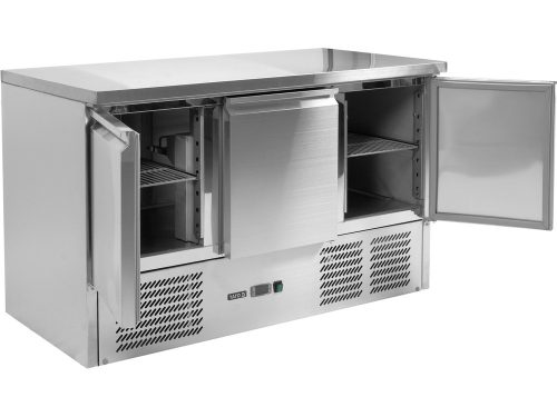 YATO YG-05300 Háromajtós rozsdamentes hűtőasztal 700-as széria 368L 1365x700x870mm