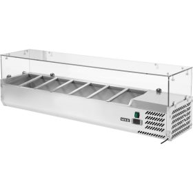   YATO YG-05322 Hűtőasztalra felszerelhető rozsdamentes hűtött vitrin 7x1/4 GN 1500x335x435mm
