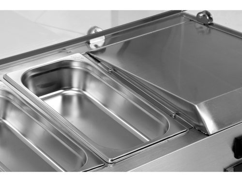 YATO YG-05330 Hűtőasztalra felszerelhető rozsdamentes hűtött vitrin 6x1/3 GN 1400x395x435mm