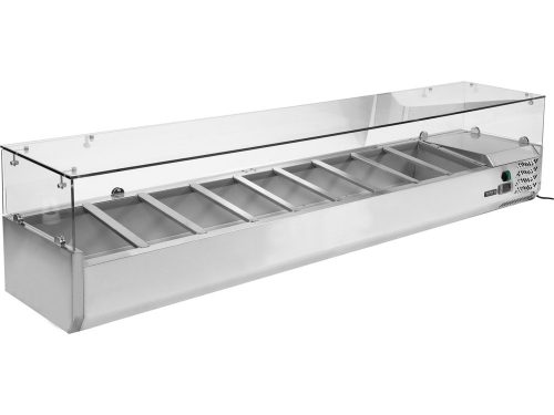 YATO YG-05332 Hűtőasztalra felszerelhető rozsdamentes hűtött vitrin 9x1/3 GN 2000x395x435mm