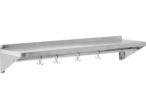 YATO YG-08937 Fali polc peremezve akasztóhorgokkal rozsdamentes 1200X300X180mm