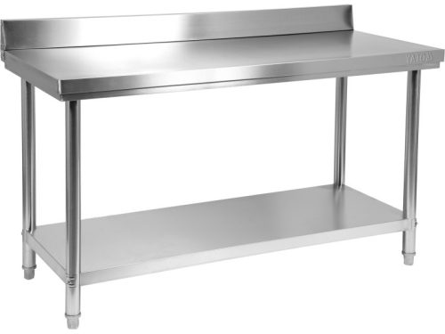 YATO YG-09023 GASTRO Inox munkaasztal alsó polccal hátsó felhajtással