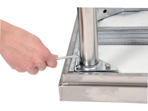 YATO YG-09025 GASTRO Inox munkaasztal alsó polccal hátsó felhajtással