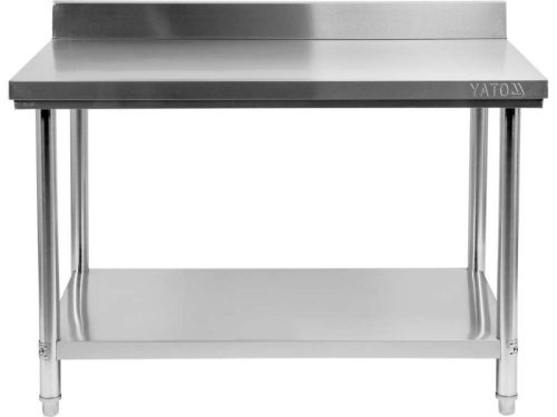 YATO YG-09033 GASTRO Inox munkaasztal alsó polccal hátsó felhajtással