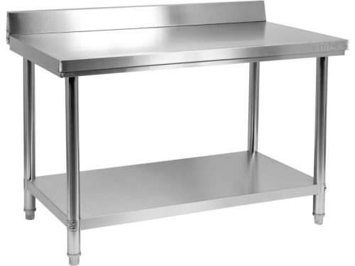 YATO YG-09034 GASTRO Inox munkaasztal alsó polccal hátsó felhajtással