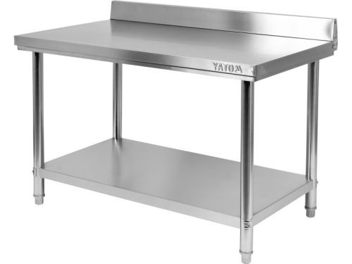 YATO YG-09034 GASTRO Inox munkaasztal alsó polccal hátsó felhajtással