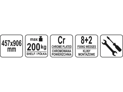 YATO YG-09051 GASTRO Aluplast polc 457 x 906 mm