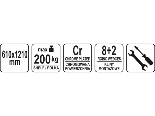 YATO YG-09057 GASTRO Aluplast polc 610 x 1210 mm