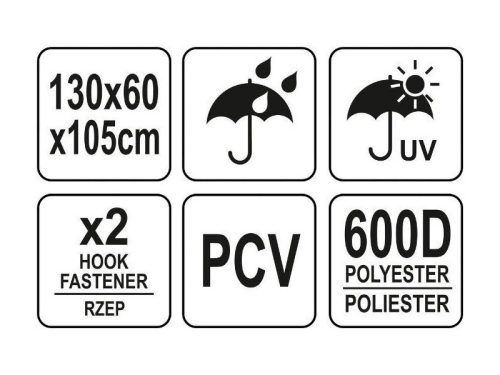 YATO YG-20050 GASTRO takaróponyva gázgrillhez 1300 x 600 x 1050 mm