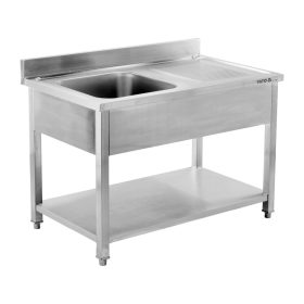   YATO YG-30902 Asztal egymedencés mosogatóval csepegtetőtálcával 1400 x 600mm