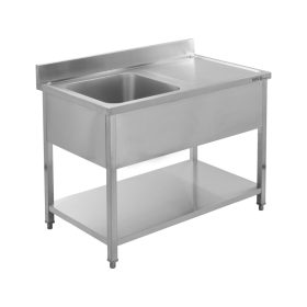   YATO YG-30903 Asztal egymedencés mosogatóval csepegtetőtálcával 1000 x 700mm