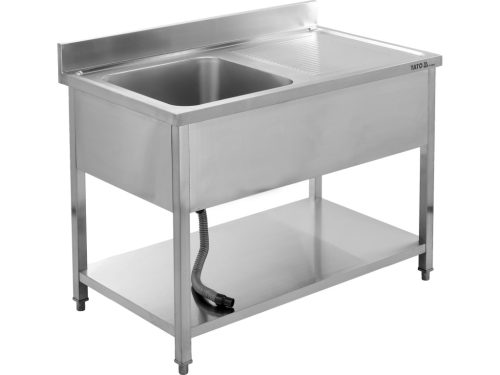 YATO YG-30903 Asztal egymedencés mosogatóval csepegtetőtálcával 1000 x 700mm