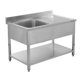   YATO YG-30905 Asztal egymedencés mosogatóval csepegtetőtálcával 1400 x 700mm