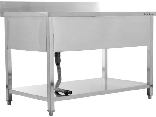 YATO YG-30905 Asztal egymedencés mosogatóval csepegtetőtálcával 1400 x 700mm