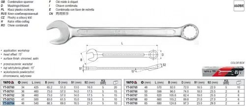YATO YT-00764 Csillag-villáskulcs 46 mm / 540 mm CrV