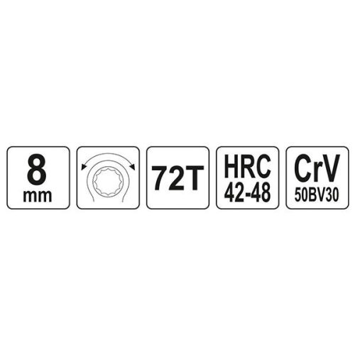 YATO YT-02370 Racsnis csillagkulcs 8 mm / 140 mm CrV