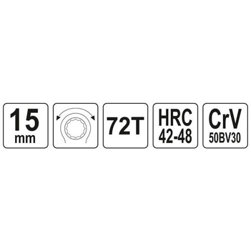 YATO YT-02377 Racsnis csillagkulcs 15 mm / 195 mm CrV