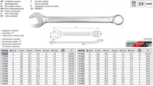 YATO YT-0335 Csillag-villáskulcs 6 mm / 110 mm CrV