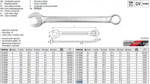 YATO YT-0360 Csillag-villáskulcs 32 mm / 370 mm CrV