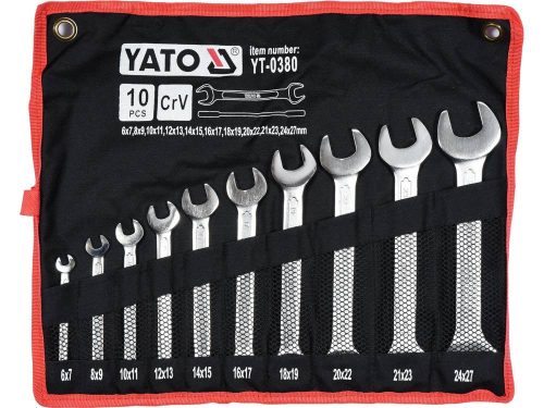 YATO YT-0380 Villáskulcs készlet 10 részes 6-27 mm CrV