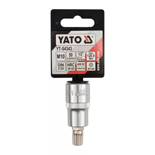 YATO YT-04343 Bit dugókulcs Spline 1/2" M10 CrV