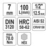 YATO YT-04393 Hosszú bit dugókulcs Imbusz 1/2" 7 mm CrV