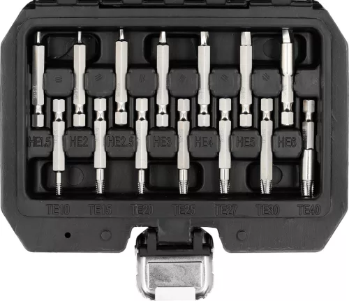 YATO YT-04584 Roncsolt csarv eltávolító készlet Torx és HEX ( imbuszcsavar eltávoító készlet)