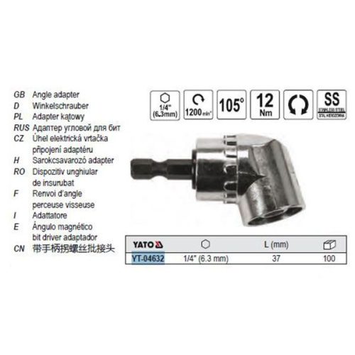 YATO YT-04632 Sarokcsavarozó adapter 105° 37mm