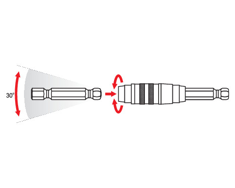 YATO YT-04635 Csuklós bithegy-tartó 100 mm 1/4" mágneses CrV