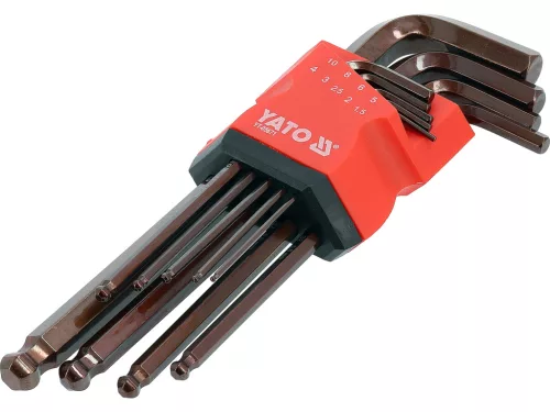 YATO YT-05671 Hosszú gömbfejű imbuszkulcs készlet 1,5mm - 10mm 9 részes