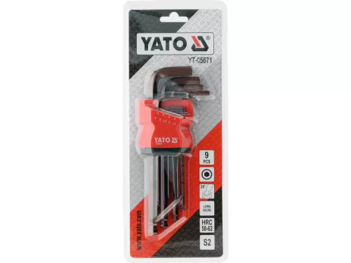 YATO YT-05671 Hosszú gömbfejű imbuszkulcs készlet 1,5mm - 10mm 9 részes